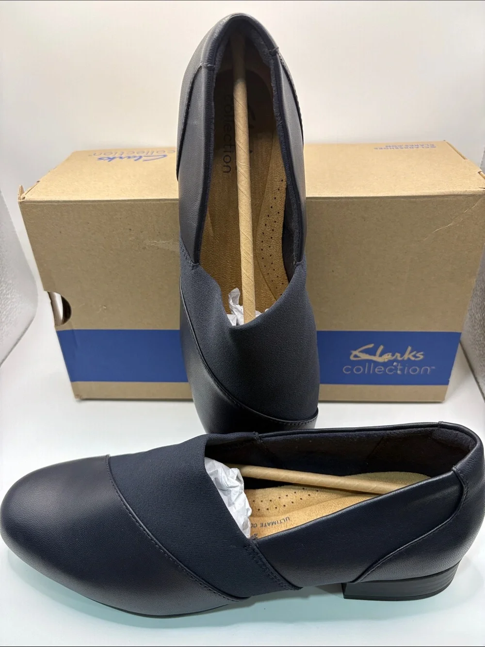 Clarks Women's Navy Slip-On Loafers
